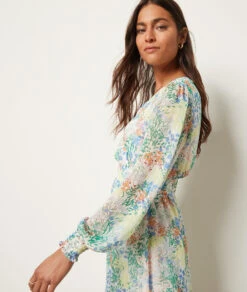 Langes Kleid Mit Print WEISS 11 Langes Kleid Mit Print WEISS -Damen mode Geschaft 654044606 c