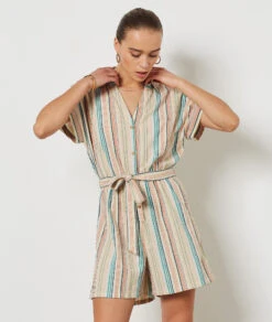 Jumpsuit, 100 % Baumwolle MEHRFARBIG -Damen mode Geschaft 654044890 c