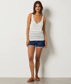 Débardeur En Maille ECRU -Damen mode Geschaft 654045680 6