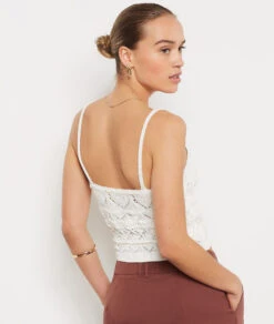 Top In Häkeloptik ECRU -Damen mode Geschaft 654045780 a