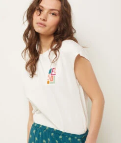 T-Shirt Mit Print ECRU