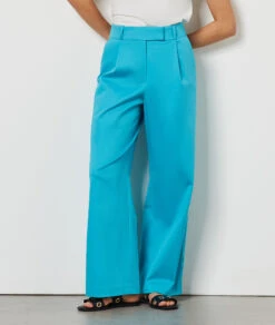 Hose Mit Weitem Schnitt TÜRKIS -Damen mode Geschaft 654063830 b