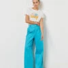 Hose Mit Weitem Schnitt TÜRKIS -Damen mode Geschaft 654063830 x