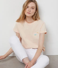 T-Shirt Mit Kurzen Ärmeln, 100 % Baumwolle KORALLE