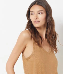 Pyjama-Top Aus 100 % Leinen BEIGE -Damen mode Geschaft 654067083 b