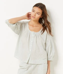 Chemise De Pyjama 100% Coton ECRU -Damen mode Geschaft 654068780 b