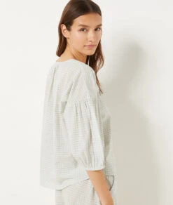 Chemise De Pyjama 100% Coton ECRU -Damen mode Geschaft 654068780 c