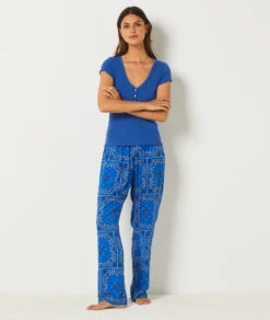 T-shirt Cotelé BLEU ROYAL -Damen mode Geschaft 654070123 6