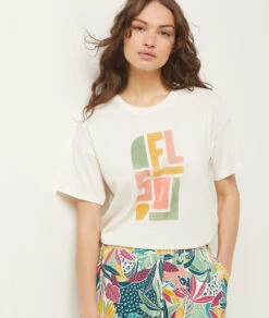 T-shirt Imprimé ECRU -Damen mode Geschaft 654070280 6