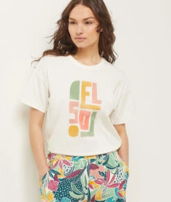 T-shirt Imprimé ECRU -Damen mode Geschaft 654070280 c