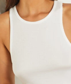 Débardeur De Pyjama Dos Nageur BLANC -Damen mode Geschaft 654070901 b