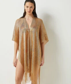 Transparenter Strand-Kimono GOLD