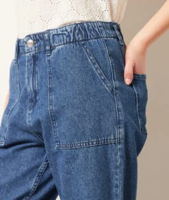 Gerade Jeans, 100 % Baumwolle KÖNIGSBLAU -Damen mode Geschaft 654071923 b
