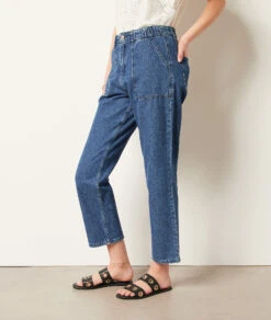 Gerade Jeans, 100 % Baumwolle KÖNIGSBLAU