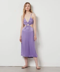 Robe Longue Asymétrique MAUVE -Damen mode Geschaft 654076311 6