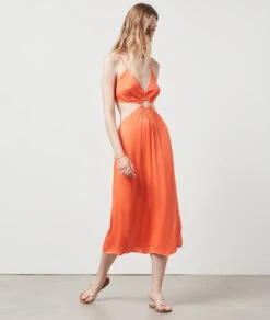 Robe Longue Asymétrique ORANGE -Damen mode Geschaft 654076363 c