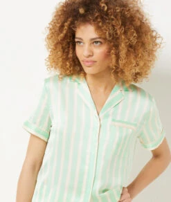 Gestreiftes Pyjamahemd GRÜN