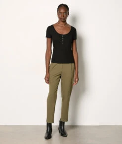 T-shirt Cotelé NOIR -Damen mode Geschaft 654081805 6