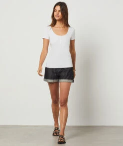 T-shirt Manches Courtes ECRU -Damen mode Geschaft 654081880 6