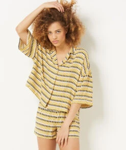 Chemise De Pyjama Imprimée MULTICOLORE -Damen mode Geschaft 654084990 b