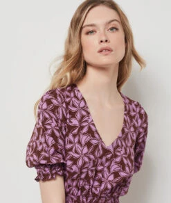 Robe Imprimée MARRON -Damen mode Geschaft 654093787 b