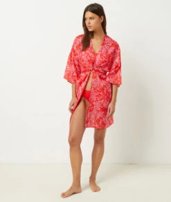 Strandkimono Mit Print KORALLE -Damen mode Geschaft 654095667 6