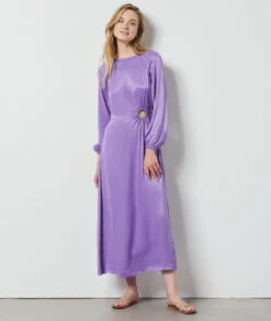 Robe Longue Satinée MAUVE -Damen mode Geschaft 654098411 6
