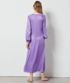 Robe Longue Satinée MAUVE -Damen mode Geschaft 654098411 a
