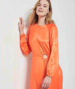 Robe Longue Satiné ORANGE