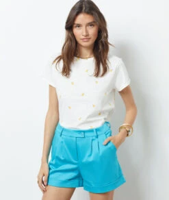 Gerade Geschnittene Shorts TÜRKIS -Damen mode Geschaft 654098830 6