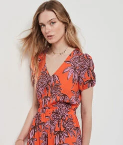 Robe Longue Imprimée ORANGE -Damen mode Geschaft 654100618 c