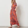 Robe Longue Imprimée ORANGE -Damen mode Geschaft 654100618 x