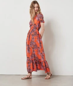 Robe Longue Imprimée ORANGE
