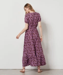 Robe Longue Imprimée IMP FOND MARRON -Damen mode Geschaft 654100687 a