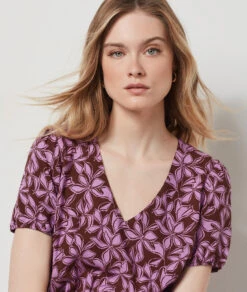 Robe Longue Imprimée IMP FOND MARRON -Damen mode Geschaft 654100687 b