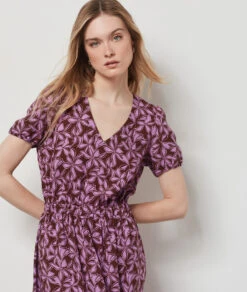 Robe Longue Imprimée IMP FOND MARRON -Damen mode Geschaft 654100687 c