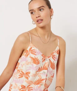 Langes Kleid Mit Print KORALLE -Damen mode Geschaft 654102606 x