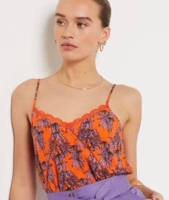 Caraco à Fines Bretelles BRIQUE 10 Caraco à Fines Bretelles BRIQUE -Damen mode Geschaft 654103769 b