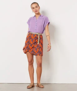 Jupe Portefeuille Imprimée BRIQUE 9 Jupe Portefeuille Imprimée BRIQUE -Damen mode Geschaft 654103869 6