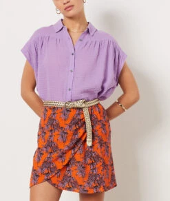 Jupe Portefeuille Imprimée BRIQUE 10 Jupe Portefeuille Imprimée BRIQUE -Damen mode Geschaft 654103869 b