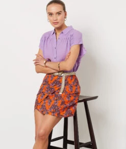 Jupe Portefeuille Imprimée BRIQUE