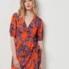 Robe Imprimée Portefeuille ORANGE -Damen mode Geschaft 654103918 x