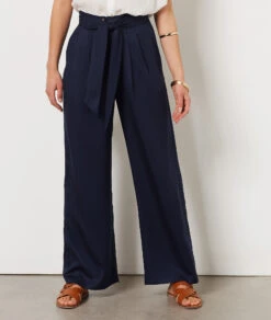 Pantalon Coupe Large MARINE -Damen mode Geschaft 654134025 c