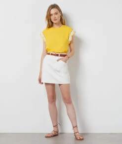 T-Shirt Mit Kurzen Ärmeln SONNENGELB -Damen mode Geschaft 654138154 6