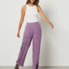 Pantalon Fluide Coupe Large MAUVE -Damen mode Geschaft 654144637 x