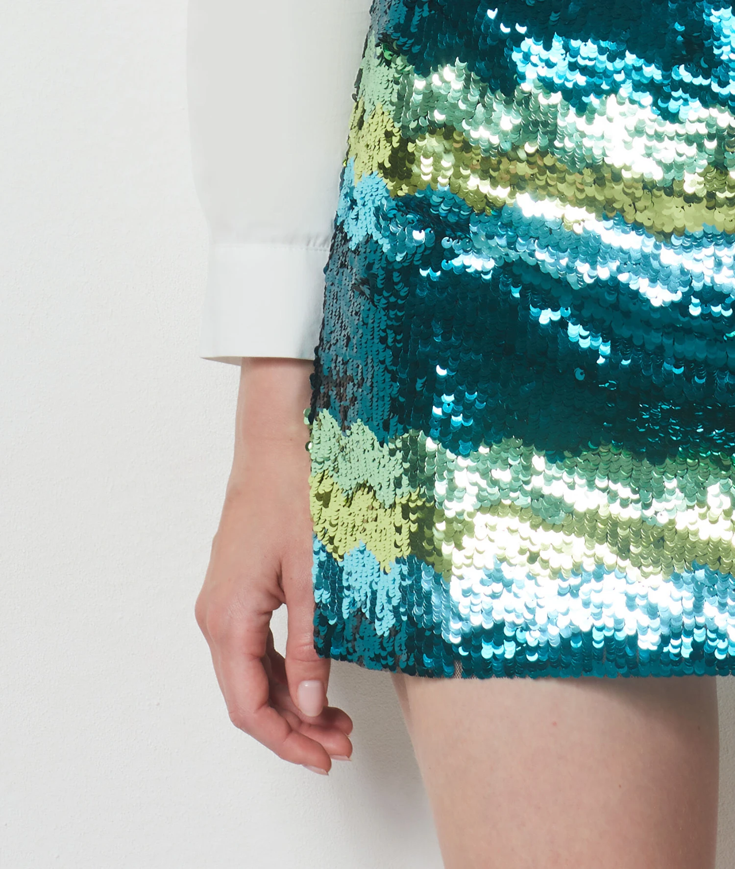 Jupe Courte à Sequins VERT 6 Jupe Courte à Sequins VERT – Bild 4