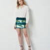 Jupe Courte à Sequins VERT -Damen mode Geschaft 654147346 x