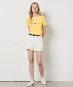 T-shirt Manches Courtes 100% Coton JAUNE 9 T-shirt Manches Courtes 100% Coton JAUNE -Damen mode Geschaft 654147954 6