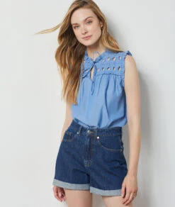 Débardeur 100% Coton BLEU 11 Débardeur 100% Coton BLEU -Damen mode Geschaft 654151022 c