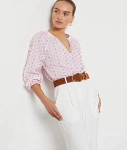 Hose Mit Weitem Schnitt ECRU -Damen mode Geschaft 654151280 c